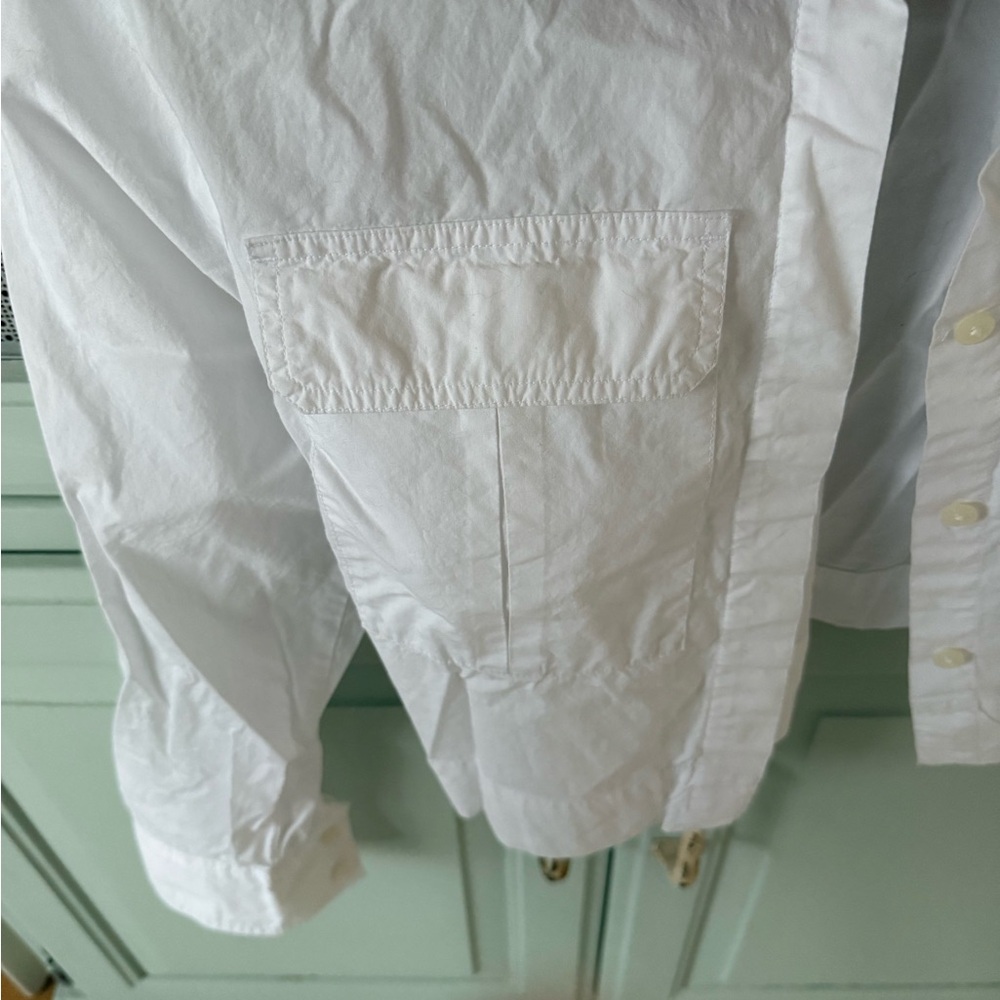 Loft White Button Down Cropped - image 2